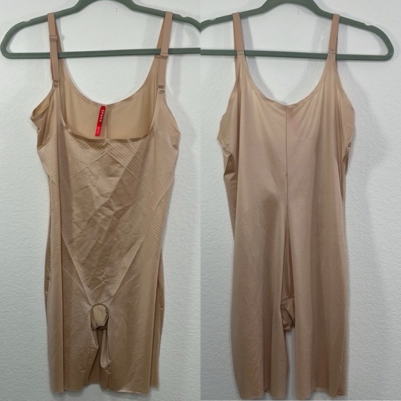 SPANX Women's Thinstincts 2.0 Open-Bust Mid-Thigh Bodysuit size XL - Picture 2 of 10